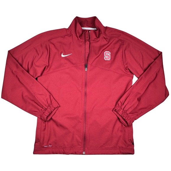 Nike Dri-FIT Stanford Cardinal Jacket Full Zip Track Athletic Red Mens Small - Picture 1 of 9